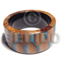 laminated wooden bangle with banana bark and dried leaves combination h