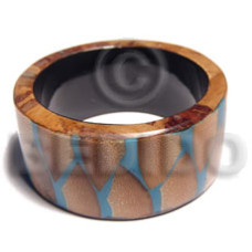 laminated wooden bangle with banana bark and dried leaves combination h