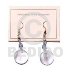dangling round 25mm aqua blue hammershell
