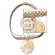 macrame choker with 40mm mother of pearl shell (MOP) flower