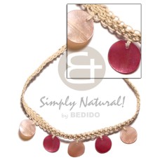 macrame with dangling 5 round old rose