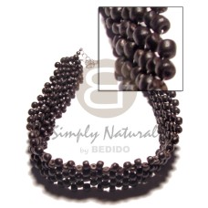 3 layer 4 5mm black coco choker 