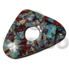 rounded triangle  crushed limestones in resin