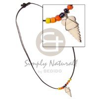 cord with beads and hematite and bone
