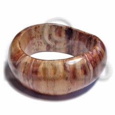 charlene laminated wavy chunky banana bark wooden bangle  inner