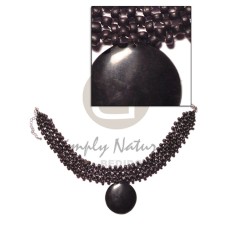 4 5mm 4 layer black coco pokalet choker