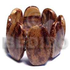 norivic laminated chunky 8 pcs. oval banana bark wooden bangle