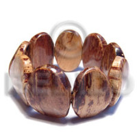 jean  laminated 9 pcs. curved oval banana bark wooden bangle