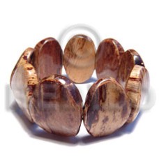 jean  laminated 9 pcs. curved oval banana bark wooden bangle