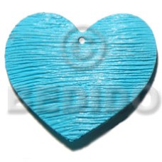 50mm textured heart shaped aqua blue