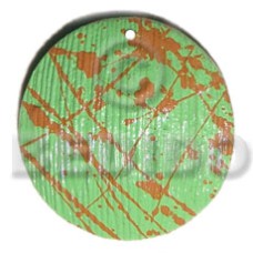 textured marbled light green round 50mm natural