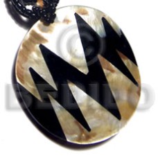 55mm round mother of pearl shell (MOP) with skin inlaid on