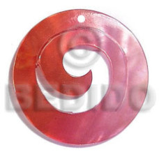 30mm round swirl kabibe pendant two tone