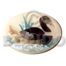 50mmx68mm crème glossy oval resin with inlaid