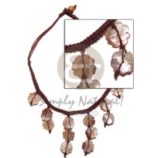 cleopatra macrame with dangling 4 hearts hammershell
