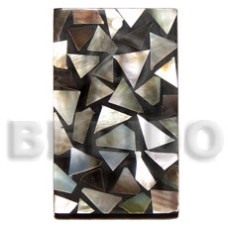 flat 30mmx50mm rectangle black resin with