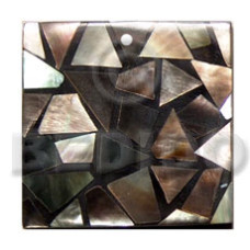 flat 30mmx30mm square black resin with