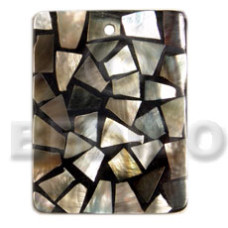 flat 38mmx48mm rectangle black resin with