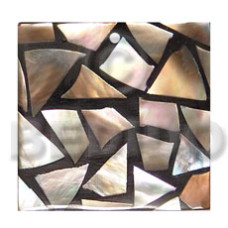 flat 25mmx25mm square black resin with laminated