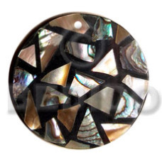 flat 42mm round black resin with laminated
