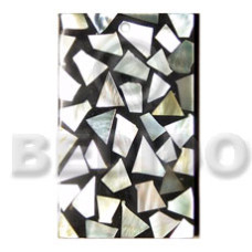 flat rectangle 50mmx30mm laminated mother of pearl shell (MOP) chips