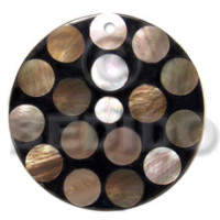 flat 70mm black round resin laminated 13mm