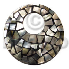 flat 65mm round black resin with