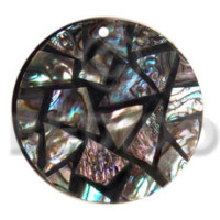 flat 45mm round black resin with