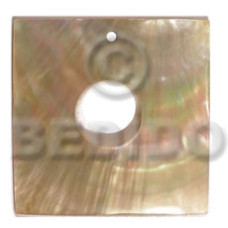 40mm square mother of pearl shell (MOP) with 15mm center hole