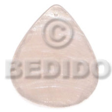 40mmx34mm natural white capiz rounded teardrop