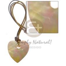 heart mother of pearl shell (MOP) 60mm with horn amber nuggets