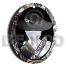 50mmx38mm oval pendant elegant hat lady delicately etched in s