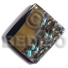 35mmx30mm laminated rectangular paua blacklip shell combination with 5m