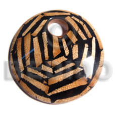 75mm  round laminated wood with dried leaves with 17mm hole  thic