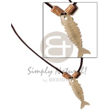 leather thong with fishbone hammershell 40mm