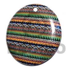 eclectic fusion collection  70mm round wooden pendant wrapped 