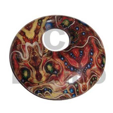 eclectic fusion collection  60mm round wooden pendant wrapped 