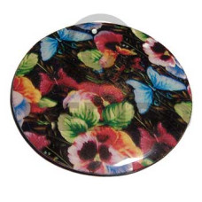 eclectic fusion collection  85mm round wooden pendant wrapped 