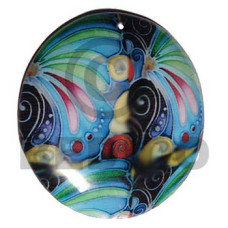 eclectic fusion collection  75mm round wooden pendant wrapped 