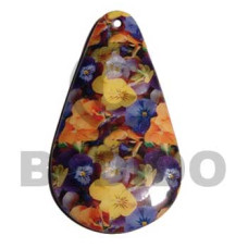 eclectic fusion collection  105mmx55mm wooden teardrop pendan