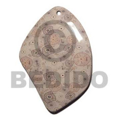 eclectic fusion collection  97mmx70mm wooden freeform pendant 