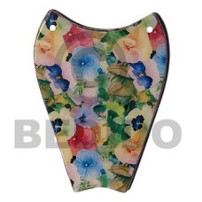 eclectic fusion collection  82mmx55mm wooden pendant wrapped i