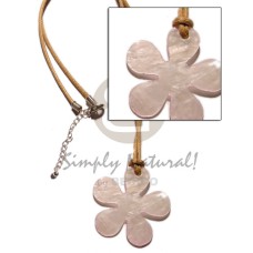 light brown wax cord with capiz flower