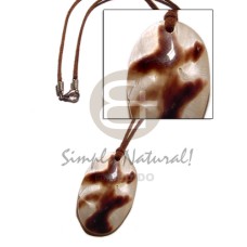 oval hammershell with skin on leather thong