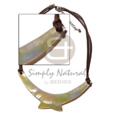 mother of pearl shell (MOP) bow choker on wax cord