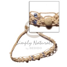 macrame choker with bonium shells and glass