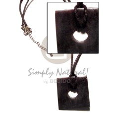 black wax cord with square black horn