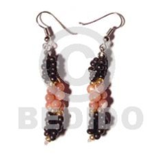 dangling black coco pokalet and rose coloured