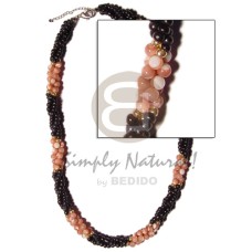 twisted black coco pokalet and rose coloured