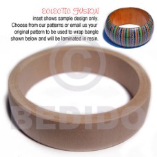 eclectic fusion raw natural wooden bangle height =18mmm